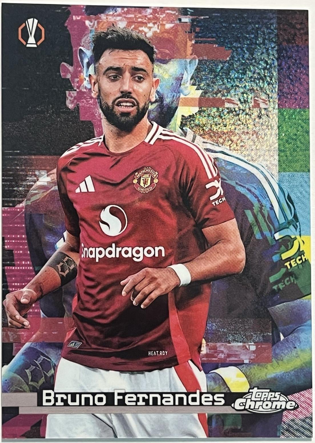 Bruno Fernandes #WN-8 Soccer Cards 2024 Topps Chrome UEFA White Noise