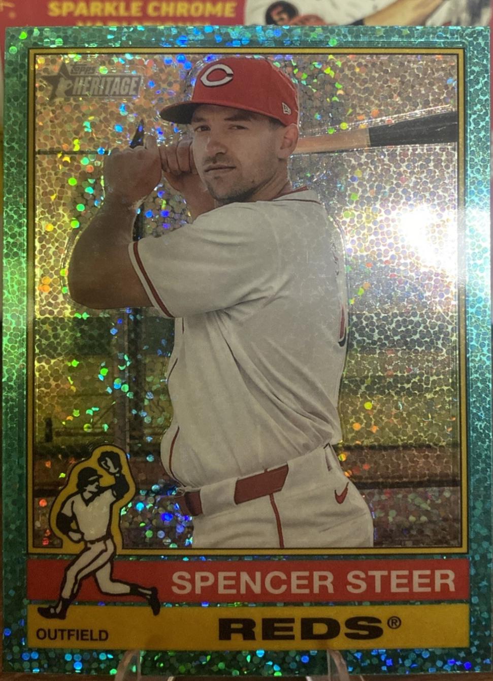 Spencer Steer #155 2025 Topps Heritage Baseball