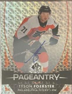 Tyson Foerster #P-69 Hockey Cards 2023 SP Authentic Pageantry Autograph