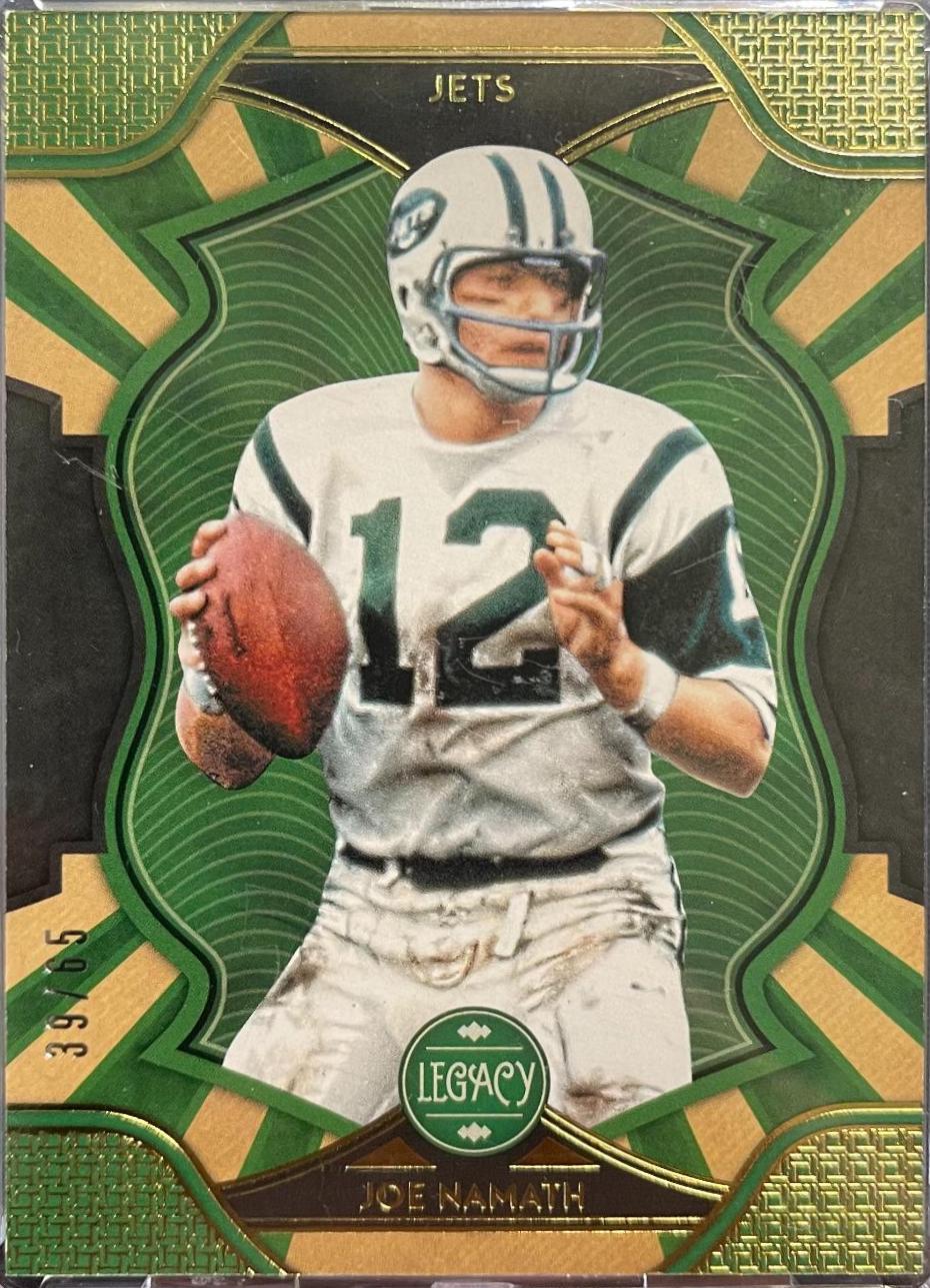 Joe Namath /65 #SDT-3 Football Cards 2022 Panini Legacy Dare to Tear Super Bowl MVP