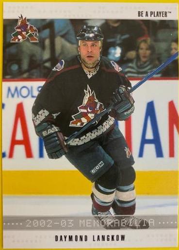Daymond Langkow #48 Hockey Cards 2002 In the Game Be A Player Memorabilia