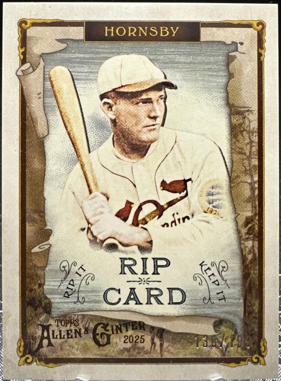 Topps Rip Rogers Hornsby #RIP-58 Prices | 2025 Topps Allen and Ginter Rip Card ...
