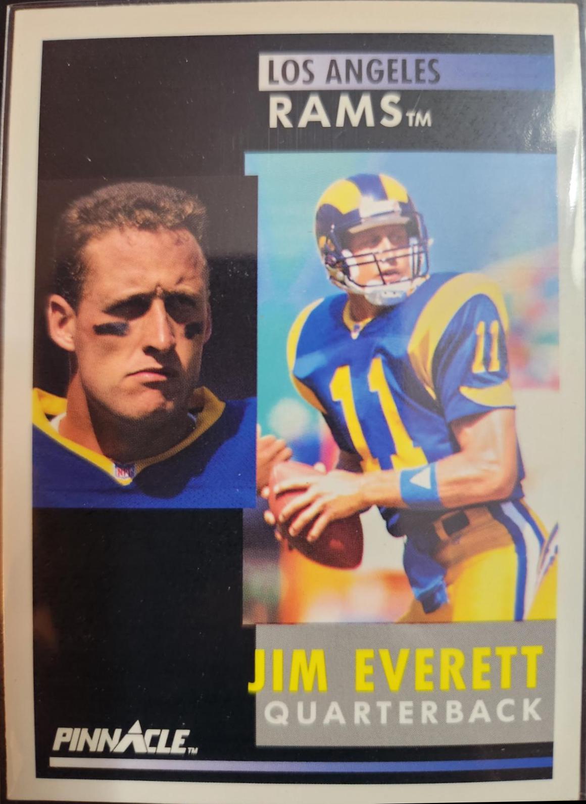 Jim Everett #15 Football Cards 1991 Pinnacle