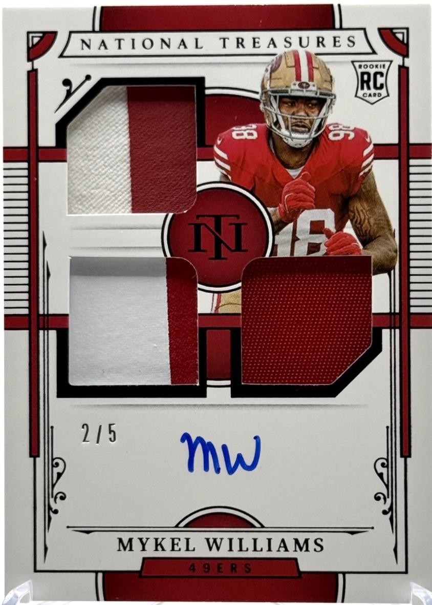 Mykel Williams #30 2025 Panini National Treasures Rookie Material Signature Triple Football