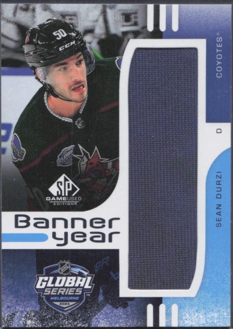 Sean Durzi #BYGS-SD Hockey Cards 2024 SP Game Used Global Series Melbourne Banner Year Relic