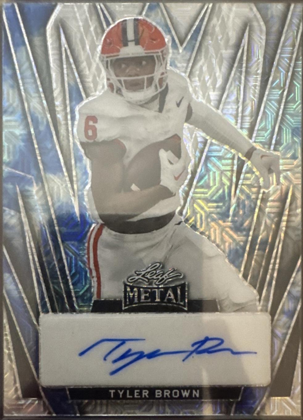 Tyler Brown #BA-TB1 2024 Leaf Metal Autograph Football