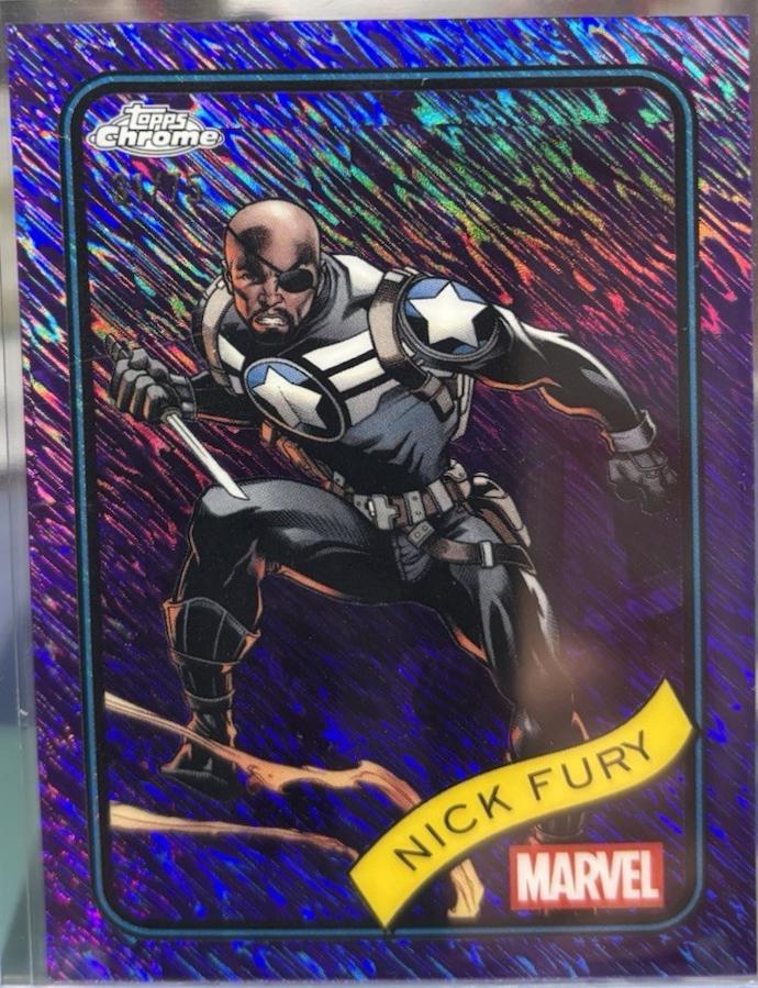 Nick Fury Purple Shimmer Refractor