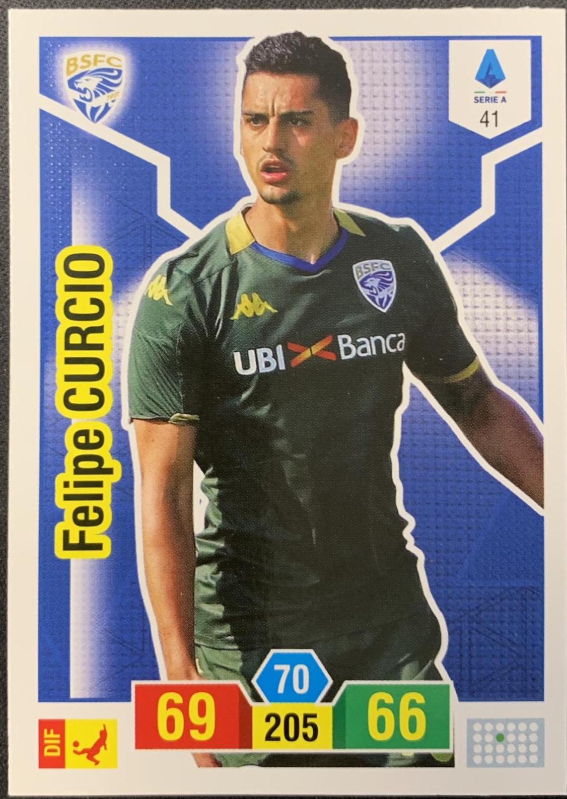 Felipe Curcio #41 2019 Panini Calciatori Adrenalyn XL Soccer