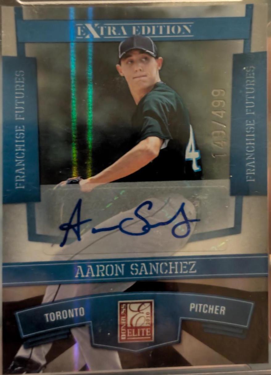 Aaron Sanchez #13 Baseball Cards 2010 Donruss Elite Extra Edition Franchise Futures Signatures