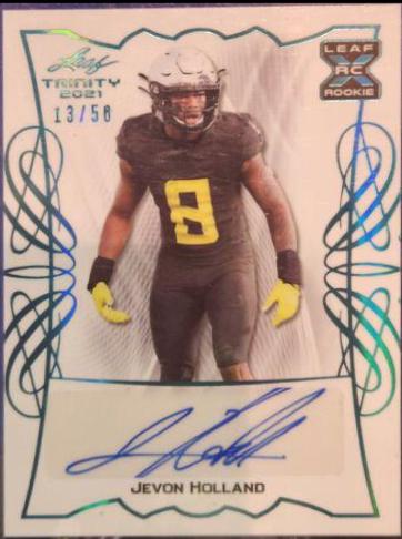 Jevon Holland #BA-JH2 2021 Leaf Trinity Signatures Football