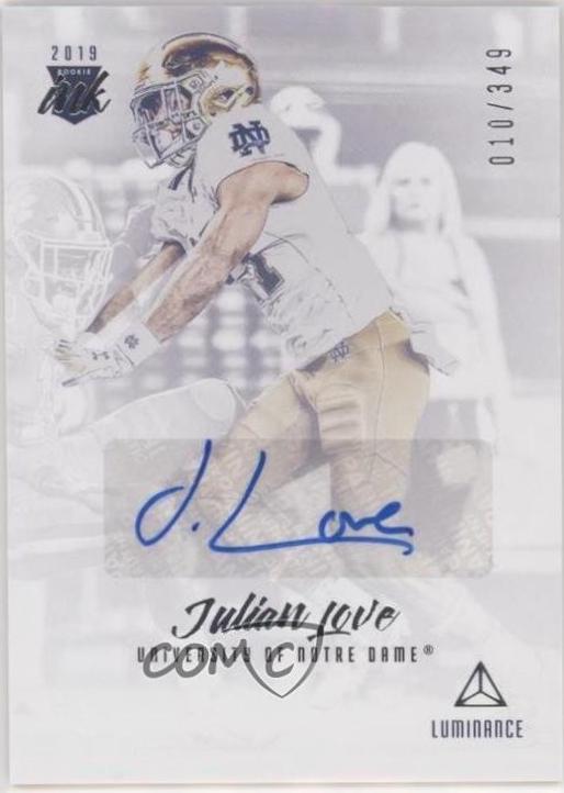 Julian Love #RI-JL 2019 Panini Luminance Football Rookie Ink