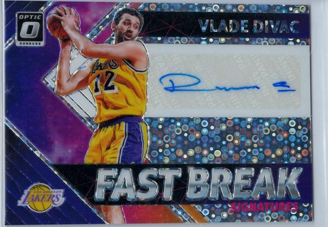 Vlade Divac #VDV 2018 Panini Donruss Optic Fast Break Signatures Basketball