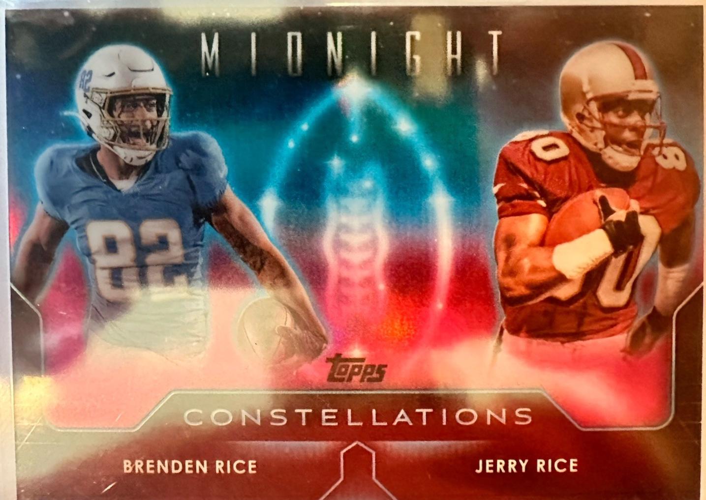 Jerry Rice / Brenden Rice #C-11 Football Cards 2024 Topps Midnight Constellations