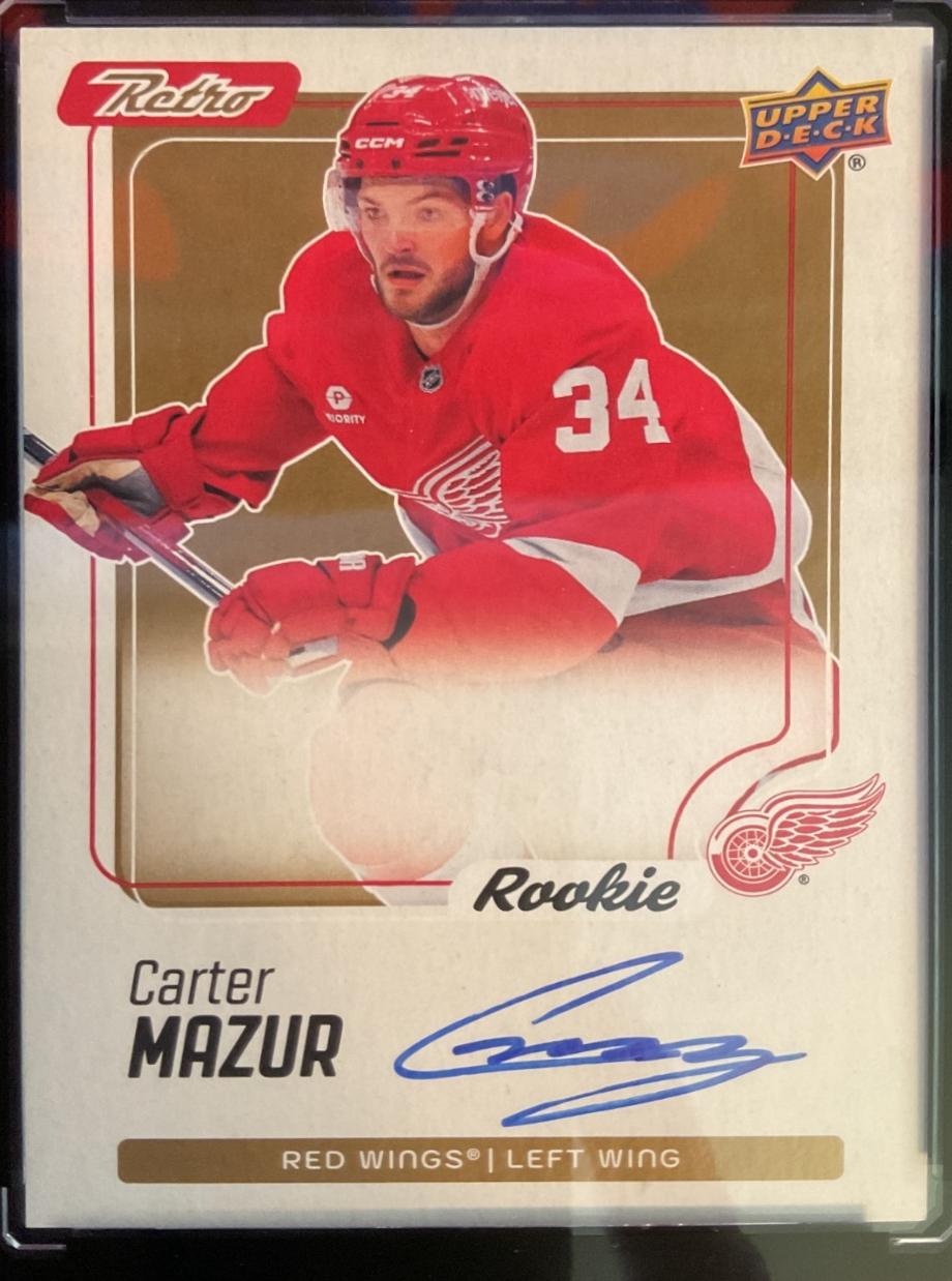 Carter Mazur #RA-CM 2025 Upper Deck Clear Cut Retro Autograph Hockey
