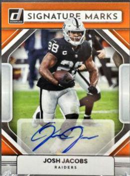 Josh Jacobs #SM-JJ Football Cards 2022 Panini Donruss Signature Marks