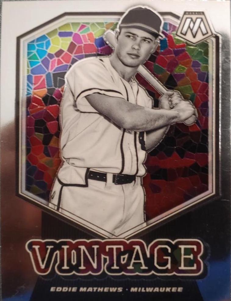 Eddie Mathews #V4 Baseball Cards 2021 Panini Mosaic Vintage