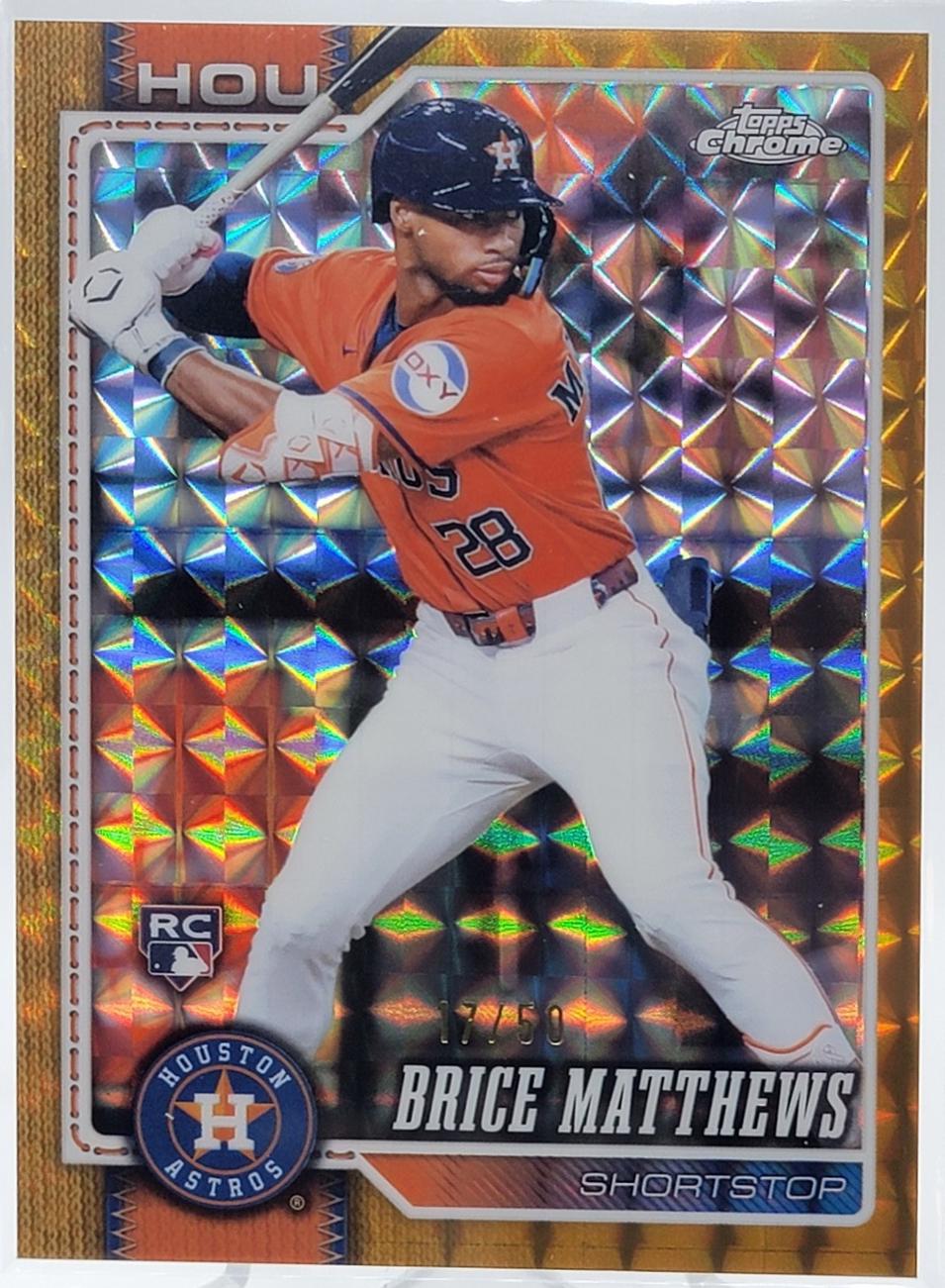 2026 Topps Chrome Brice Matthews [Gold Geometric Refractor] #169 card