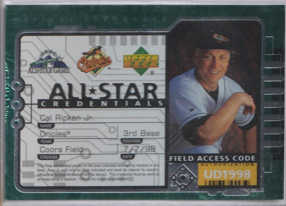 Cal Ripken Jr #AS8 Baseball Cards 1998 Upper Deck All Stars Credentials