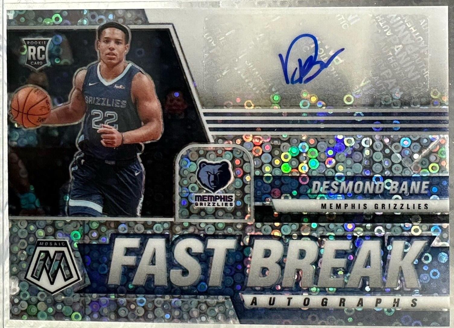 Desmond Bane #FB-DES Basketball Cards 2020 Panini Mosaic Fast Break Autographs