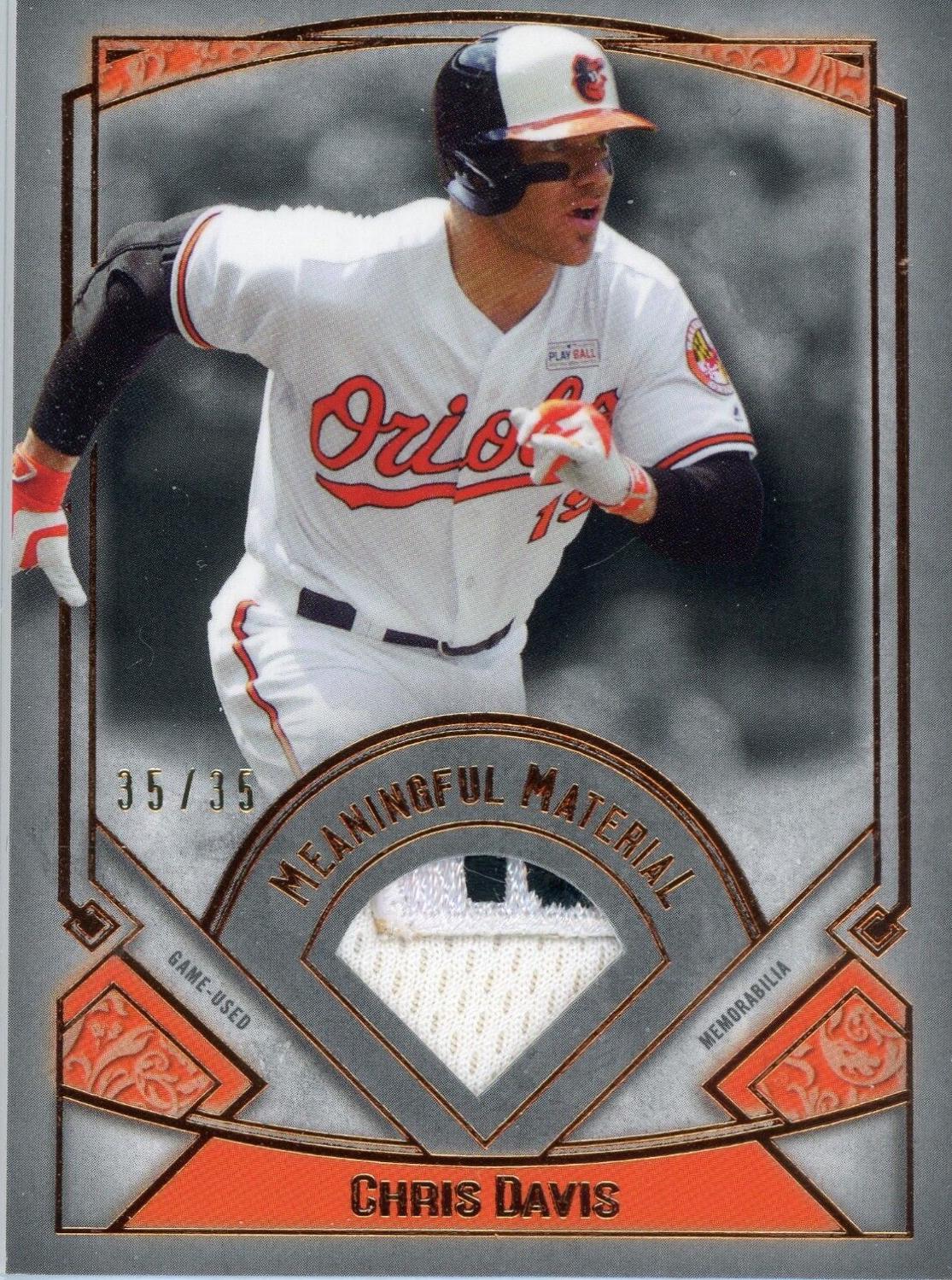 Chris Davis #MM-CD Baseball Cards 2017 Topps Museum Collection Meaningful Material