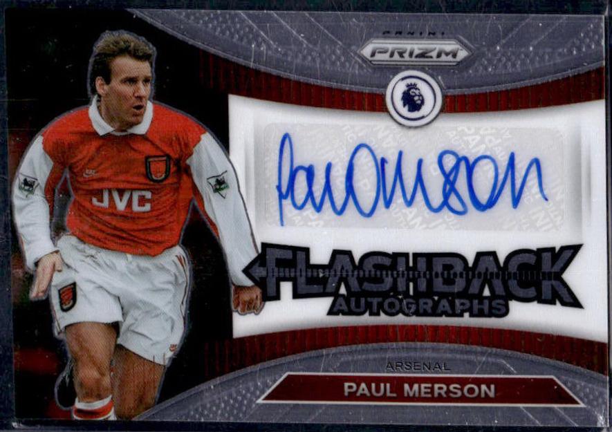 Paul Merson #FA-PME Soccer Cards 2022 Panini Prizm Premier League Flashback Autographs