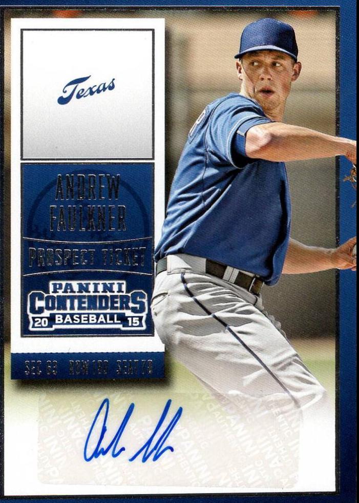 Andrew Faulkner #12 Baseball Cards 2015 Panini Contenders Prospect Ticket Autographs