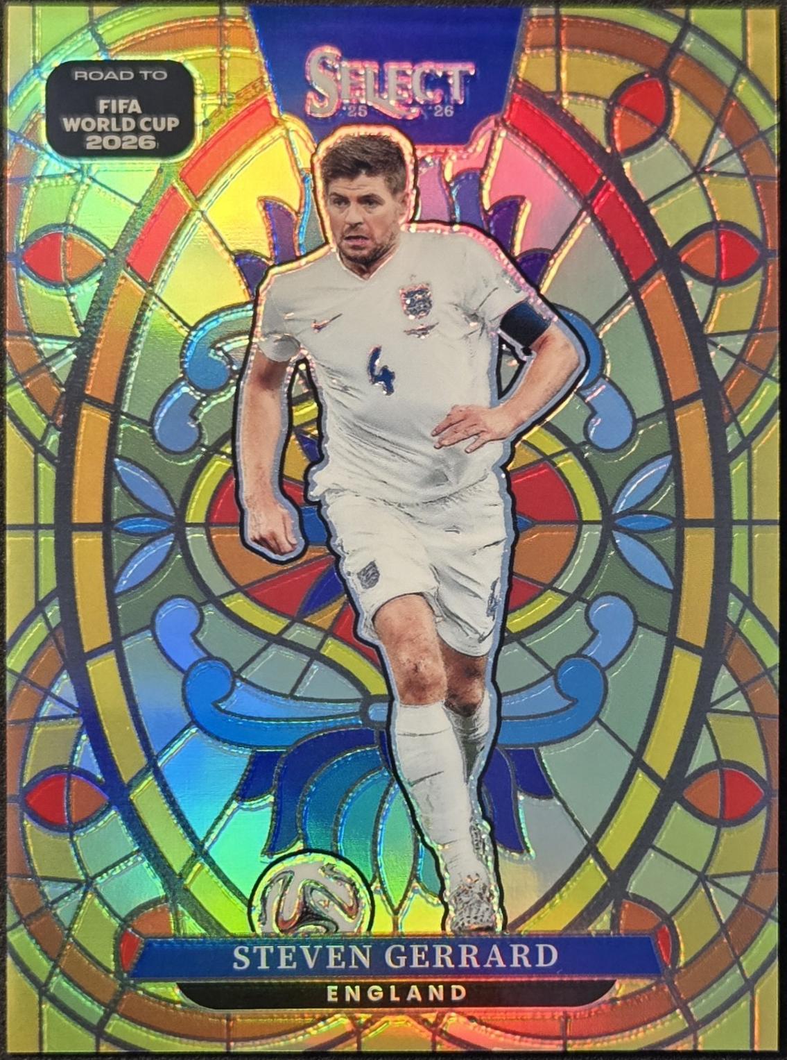 Steven Gerrard #20 2025 Panini Select Road To FIFA Stained Glass