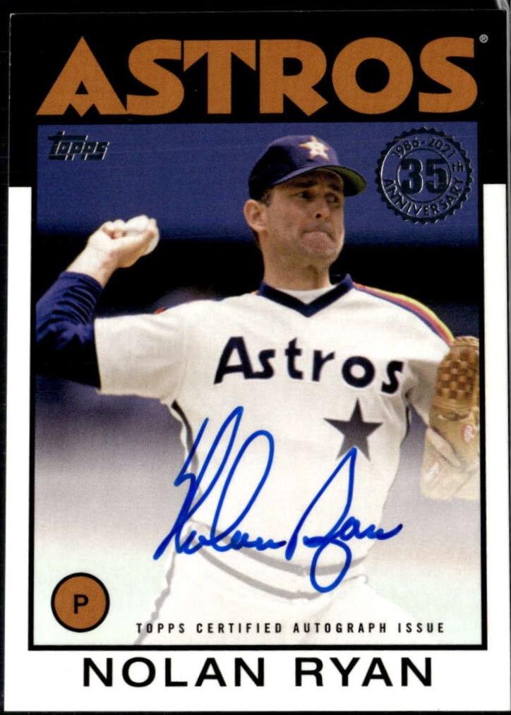 Nolan Ryan #86A-NR 2021 Topps 1986 35th Anniversary Autograph Baseball