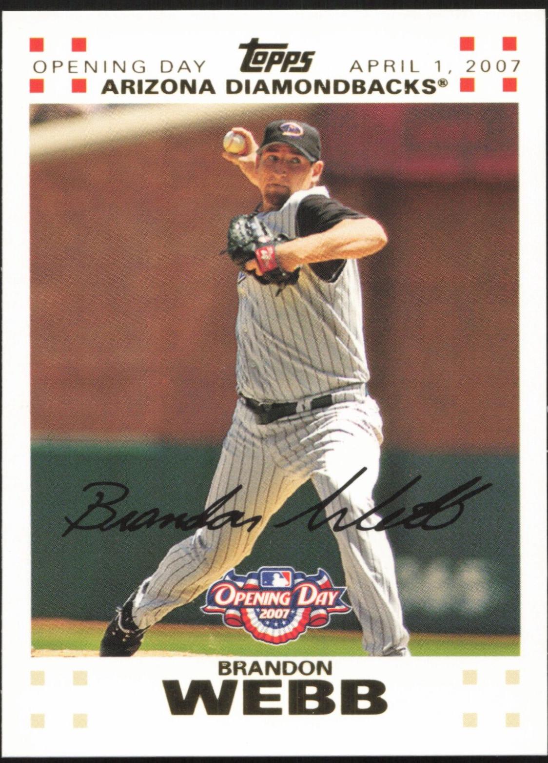 Brandon Webb #109 Baseball Cards 2007 Topps Opening Day