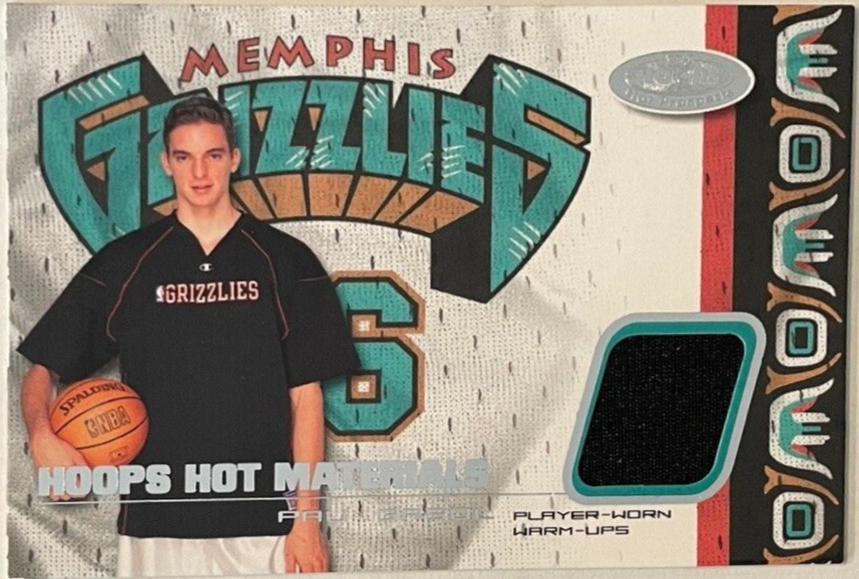 Pau Gasol #HM-PG Basketball Cards 2002 Hoops Hot Prospects Hot Materials