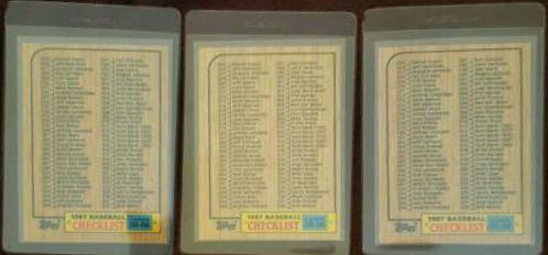 Checklist 265-396 #392 Baseball Cards 1987 Topps Tiffany