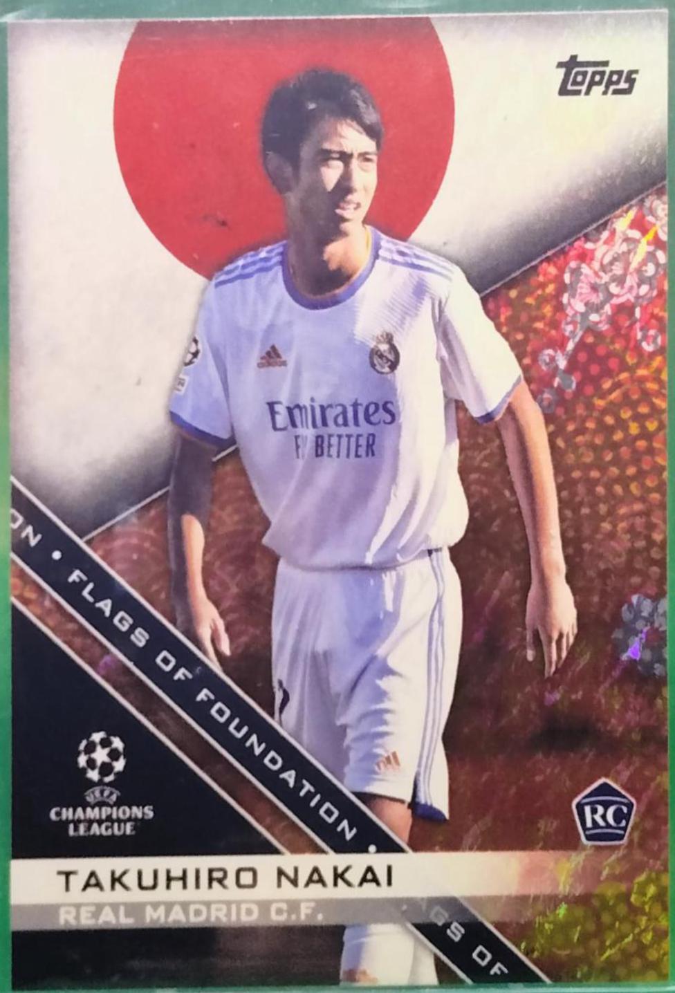 Takuhiro Nakai #FF-02 Soccer Cards 2021 Topps UEFA Champions League Flags of Foundation