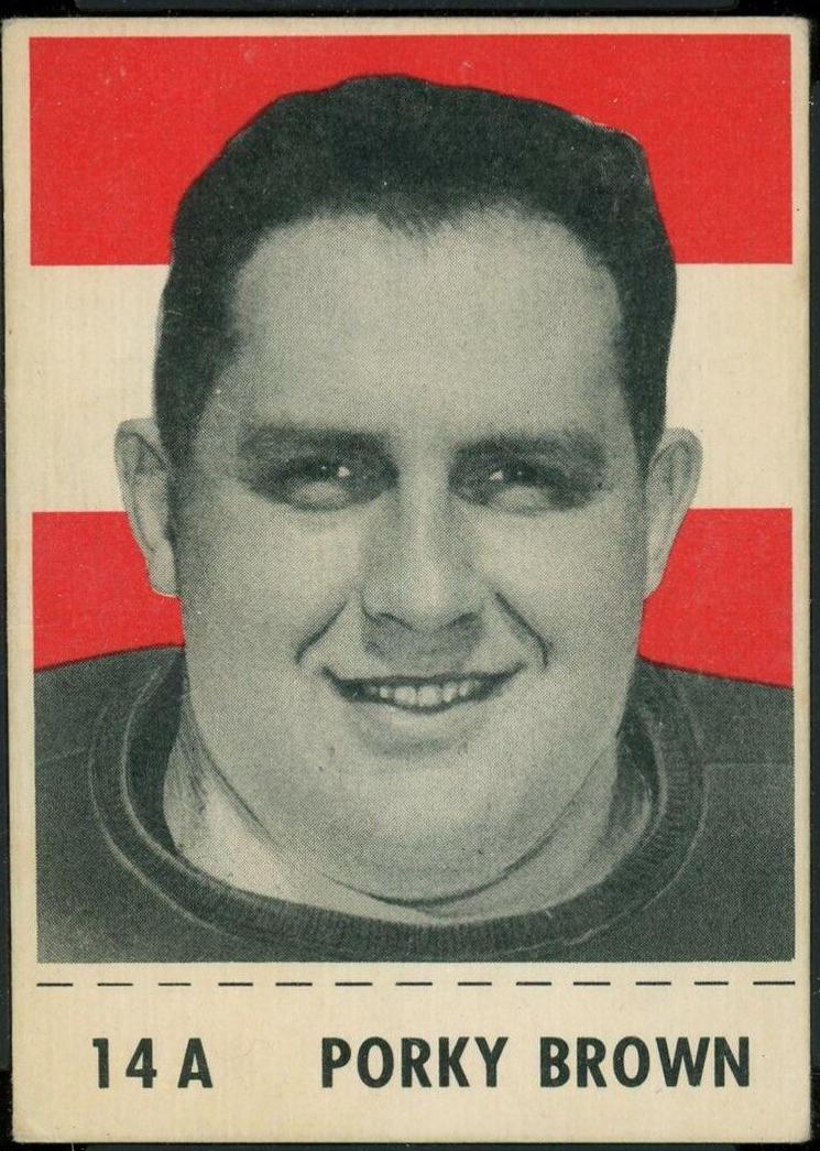 Porky Brown #14A Football Cards 1956 Shredded Wheat