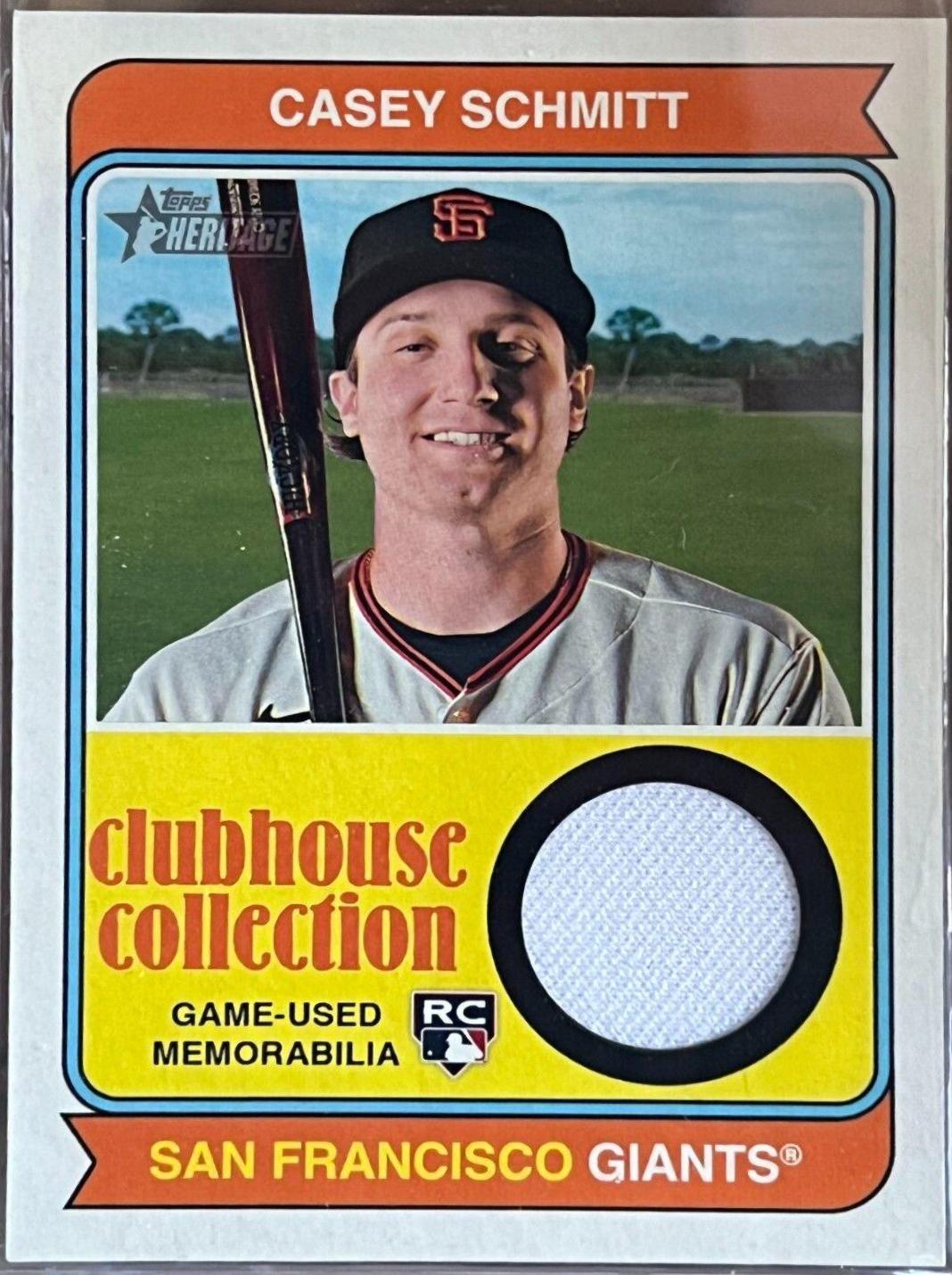 Casey Schmitt #CCR-CS Baseball Cards 2023 Topps Heritage Clubhouse Collection Relics High Number