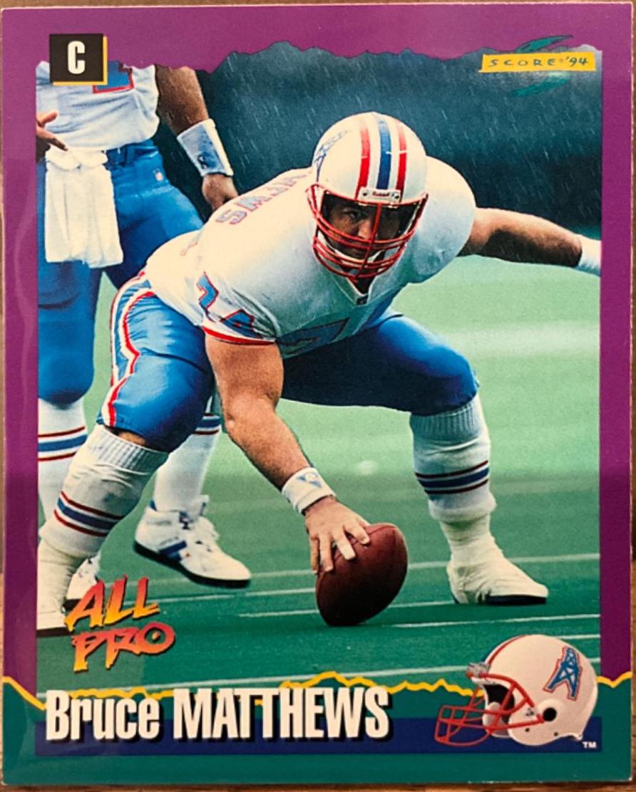 Bruce Matthews. #8 Football Cards 1994 Panini Score