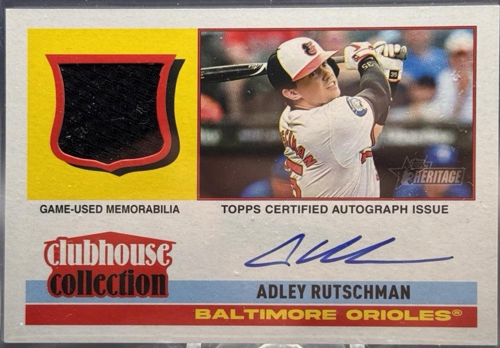 Adley Rutschman #CCAR-AR Baseball Cards 2025 Topps Heritage Clubhouse Collection Autograph Relic