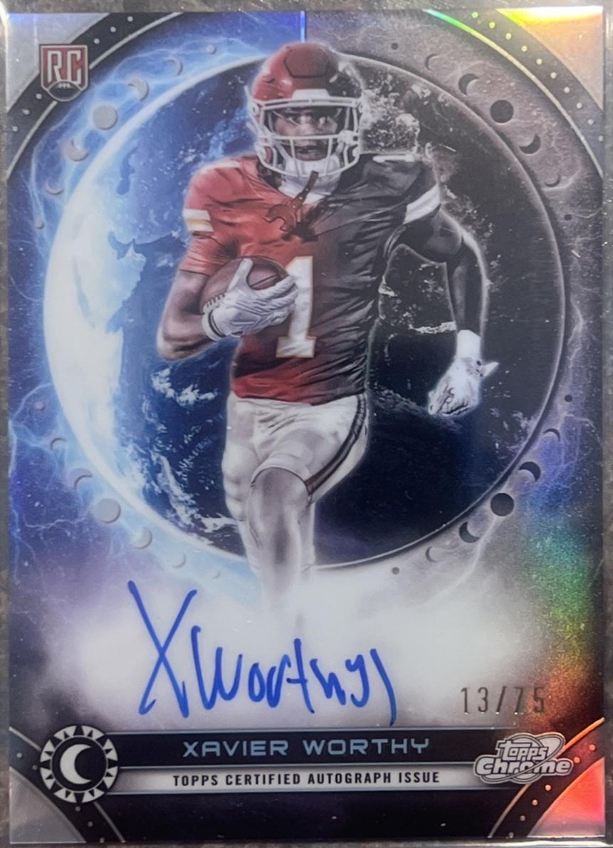Xavier Worthy #EQA-XW Football Cards 2024 Topps Cosmic Chrome Equinox Autograph