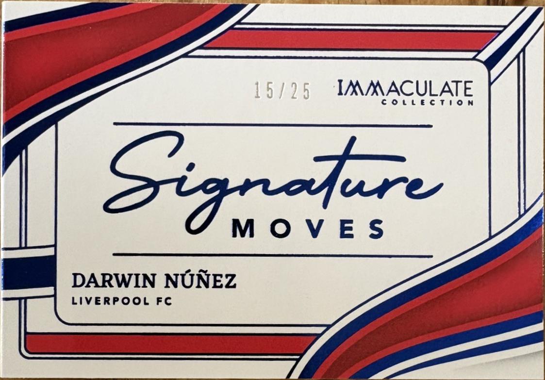 Darwin Nunez #SMJ-DN 2023 Panini Immaculate Signature Moves Jersey Autograph Booklet Soccer