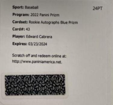 Edward Cabrera [Blue Prizm] #RA-EC