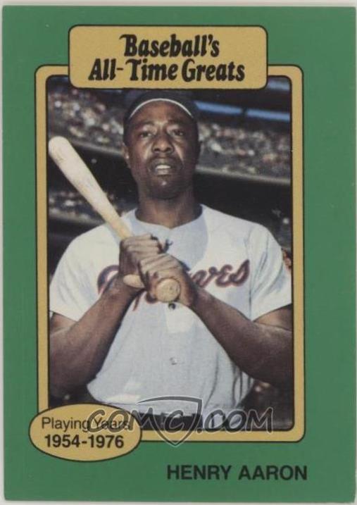 Henry Aaron Baseball Cards 1987 Hygrade All Time Greats