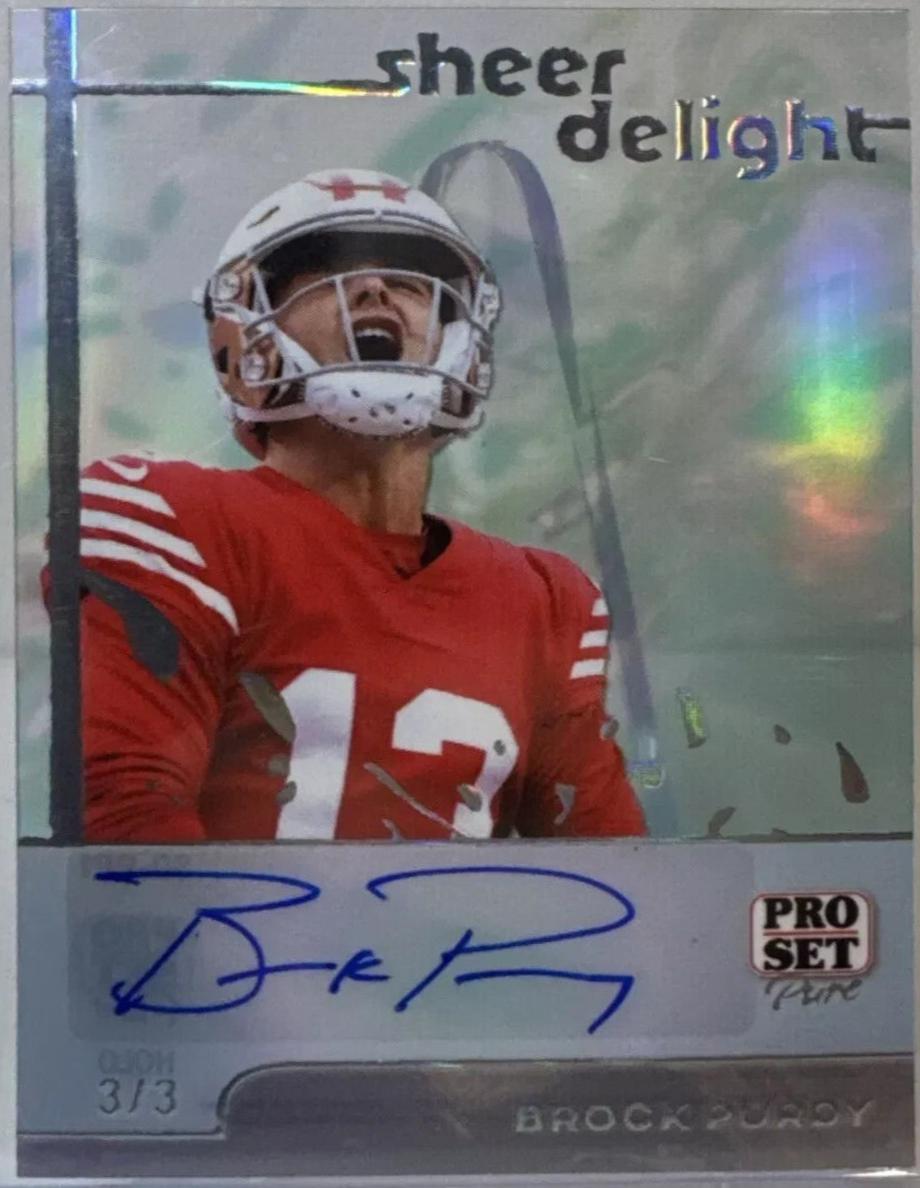 Brock Purdy #SD-BP1 Football Cards 2024 Pro Set Pure Sheer Delight