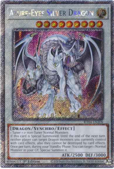 Azure-Eyes Silver Dragon RA04-EN208 YuGiOh Quarter Century Stampede