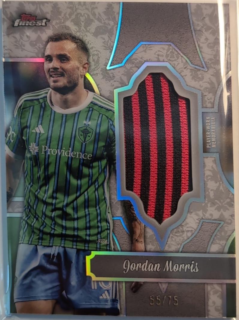 Jordan Morris #FF-JM Soccer Cards 2024 Topps Finest MLS Fabrics