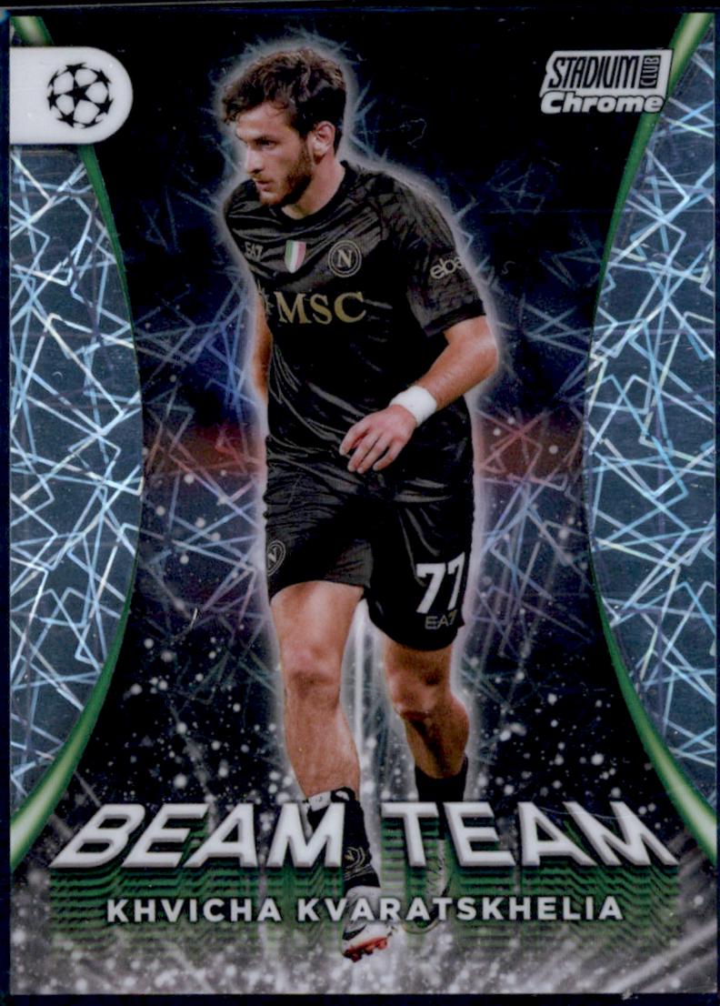 Khvicha Kvaratskhelia #BT-KK Soccer Cards 2023 Topps Stadium Club Chrome UEFA Beam Team