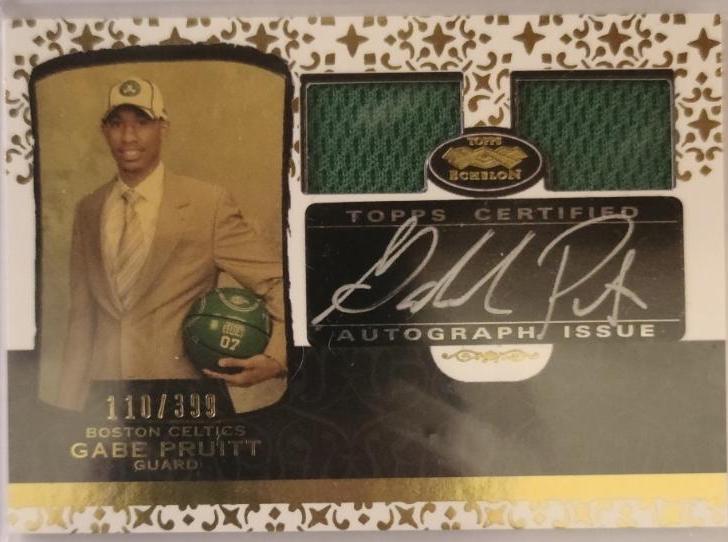 Gabe Pruitt #61 Basketball Cards 2007 Topps Echelon Dual Relics Autograph