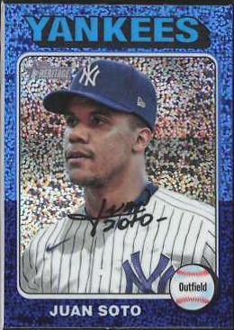 2024 Topps Heritage Juan Soto [Blue Sparkle Refractor] #143 card