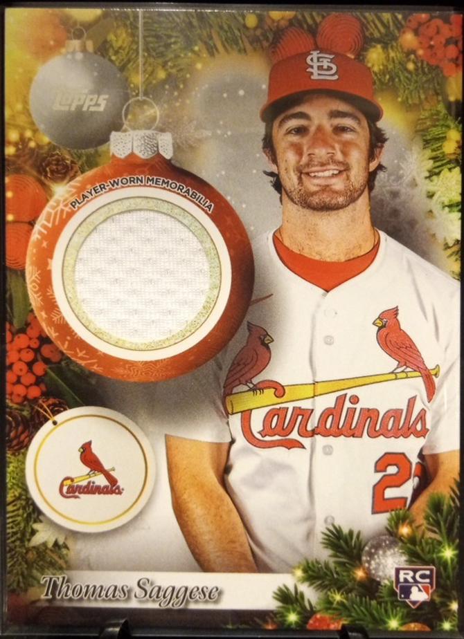Thomas Saggese #HR-TSA 2025 Topps Holiday Holiday Relic Baseball