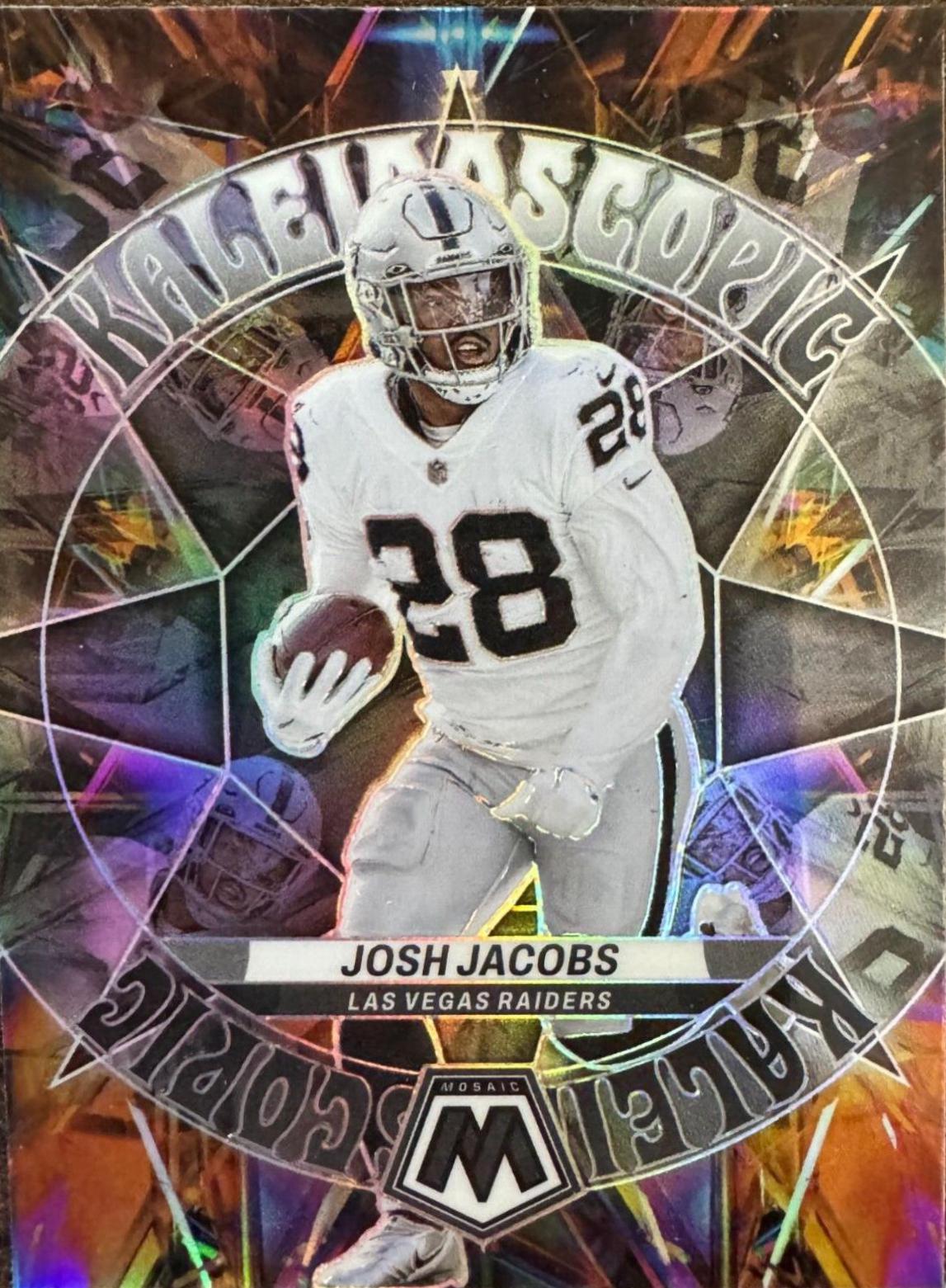Josh Jacobs #KA-16 Football Cards 2023 Panini Mosaic Kaleidoscopic