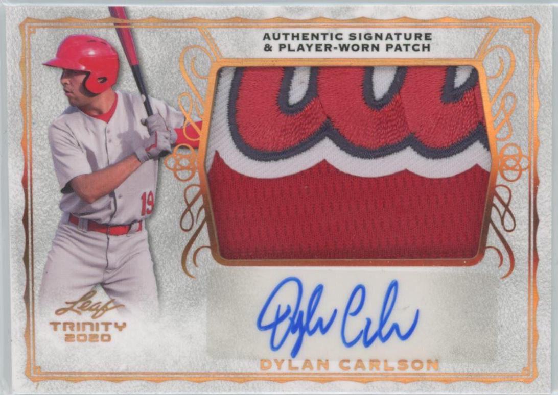 Dylan Carlson #PA-DC1 2020 Leaf Trinity Patch Autographs Baseball
