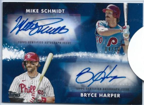 Mike Schmidt / Bryce Harper #BSDA-SCH Baseball Cards 2024 Topps Baseball Stars Dual Autograph